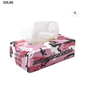 Anti Social Social Club Carsick Pink Camo Tissue Box - collectors item